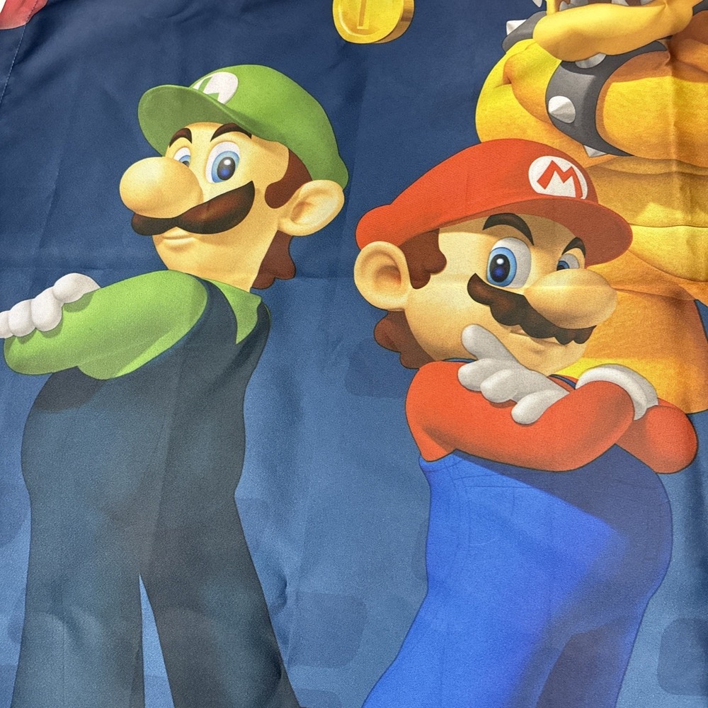 2 Franco Kids Super Mario Brothers Curtains Nintendo Mario Blue - 65" X41"panels